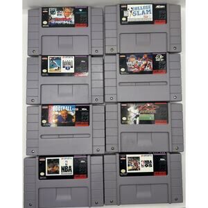 SNES Sports Games Lot of 8 Tested Carts Ken Griffey NBA Live 95 College Slam